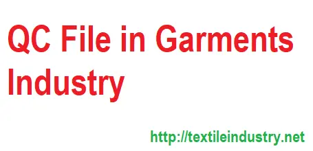 QC file in Garments industry