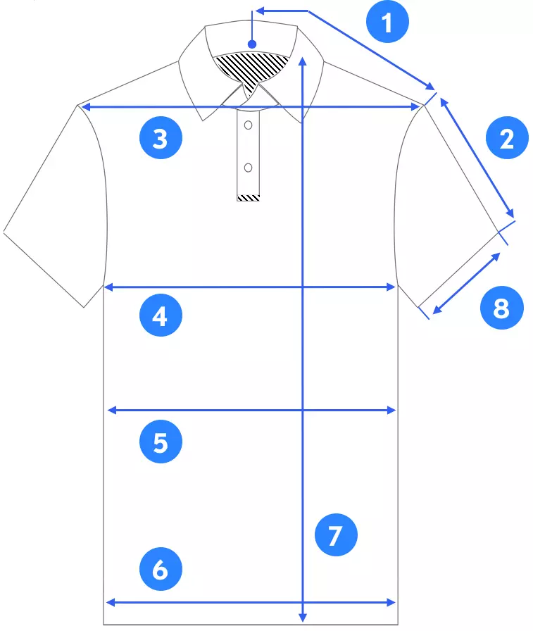 Lige ophobe Tag det op Polo Shirt Measurement Guide with Size Chart