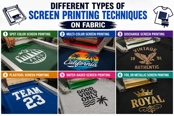 Different Types of Screen Printing Techniques on Fabric