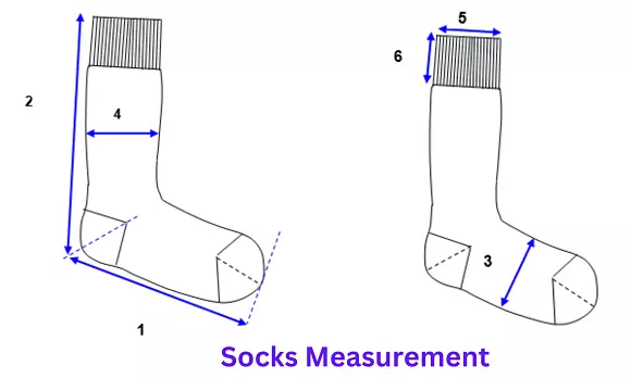 Socks Measurement Guidelines with Size Chart
