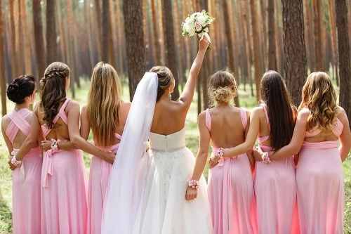 Blushing Beauties: Embracing Pink Bridesmaid Dresses