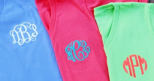 How to Start a Monogram Business- Monogram in T-shirt