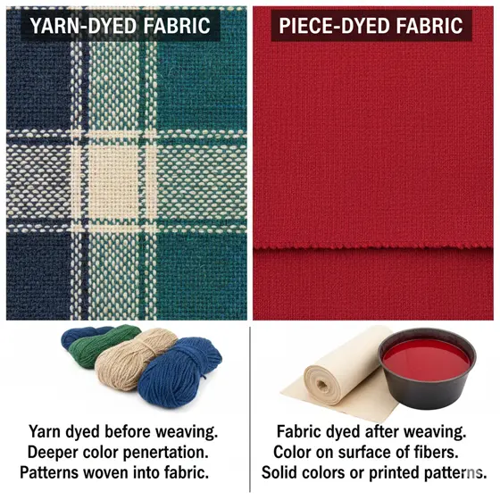 Differences Between Yarn Dyed Fabric and Piece Dyed Fabric