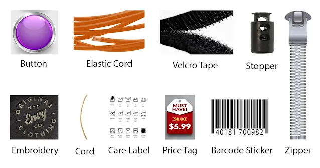 Sewing and Trims Items of Jacket